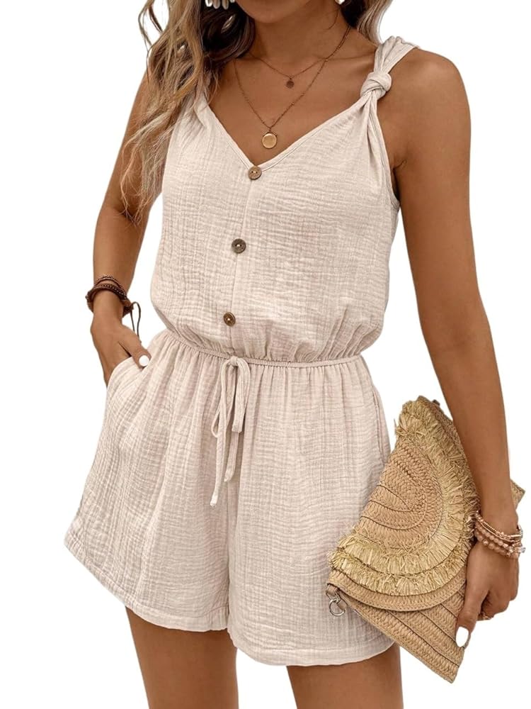 Amazon.com: MEBSJY jumpsuits for women shorts Button Elastic